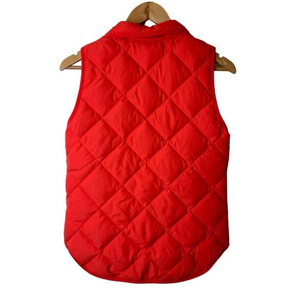 J Crew Quilted Puffer Vest Women's XXS Red Down Fill Pockets Hiking Athleisure - Picture 2 of 14